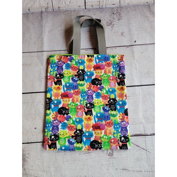 Handmade Colorful Cat Crayon Holder Tote Coloring Bag childrens travel bag - Picture 7 of 8